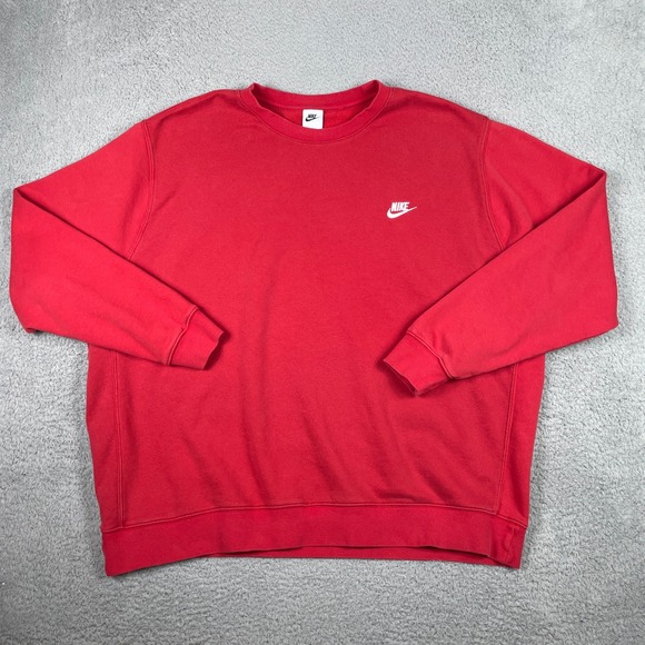 Nike Other - Nike Club Fleece Crewneck Sweatshirt Mens 3XL Tall Red Pullover BV2662-657